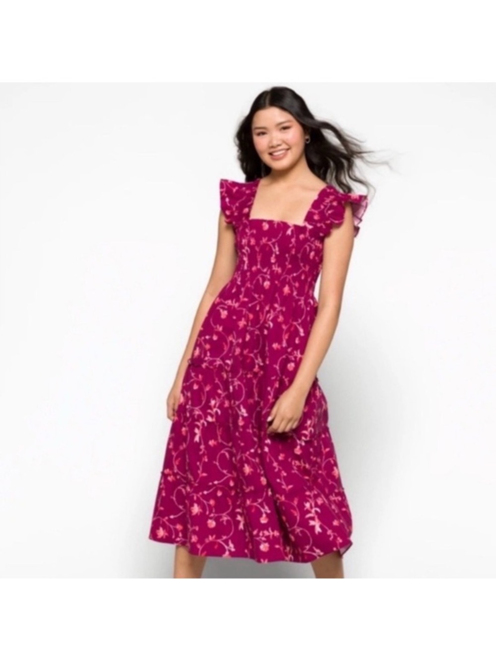 Hill House Ellie Nap Dress in Burgundy Floral Print